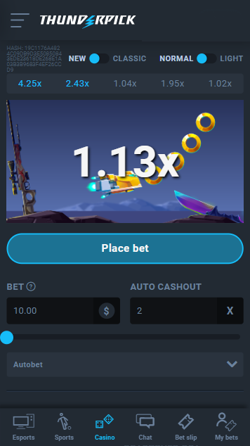 Thunderpick crash game
