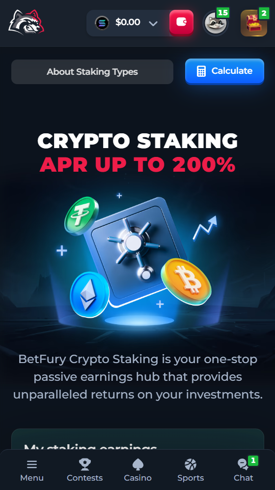 Solana staking at Betfury