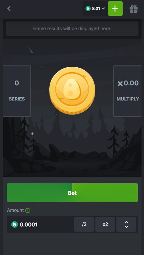 Image showcasing BC.Game's coinflip game